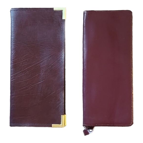 Vintage Faux Leather Business Card Holder and Zippered Business Checkbook Cover - Picture 7 of 7